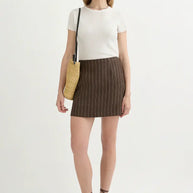 Alice Skirt | Chocolate Cream Pinstripe