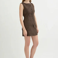 Emma Vest | Chocolate Cream Pinstripe