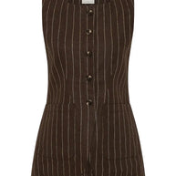 Emma Vest | Chocolate Cream Pinstripe