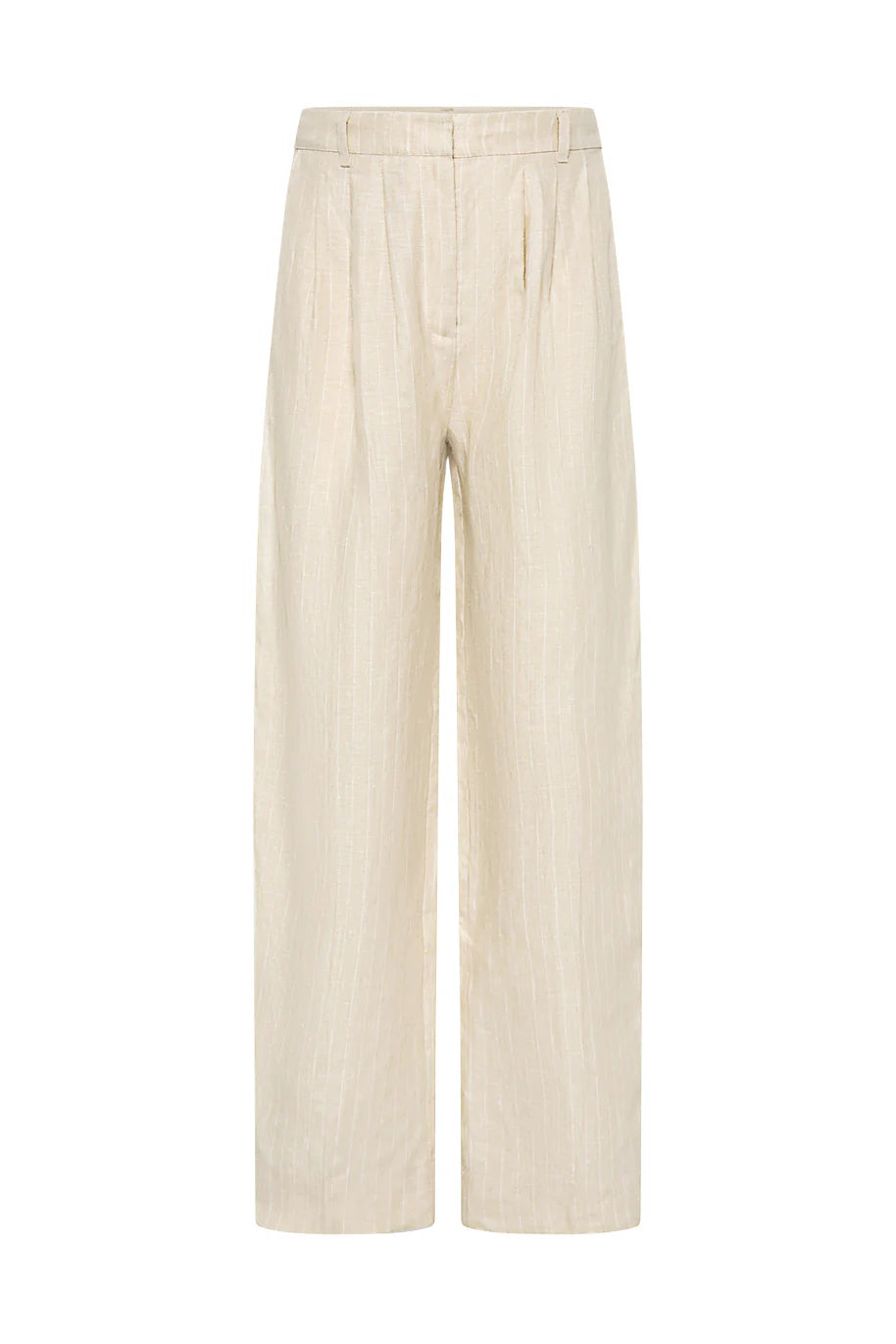 Posse Lucille Trouser in Beige Pinstripe