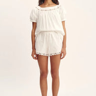 Posse Marilyn Shorts, Women's Posse White Shorts with Lace