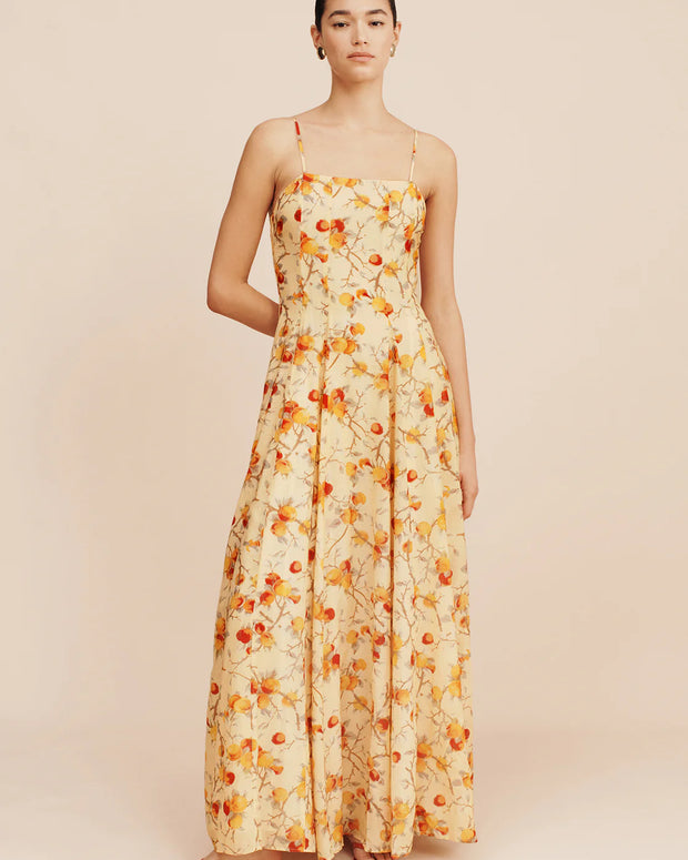 Posse Paloma Maxi Dress in Citrus Floral Spring Dress
