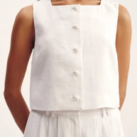 Posse Rio Top in Ivoy, Linen White Top