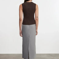 Enza Costa Supima Cotton New Classic Sleeveless Tee in Coffee Bean 