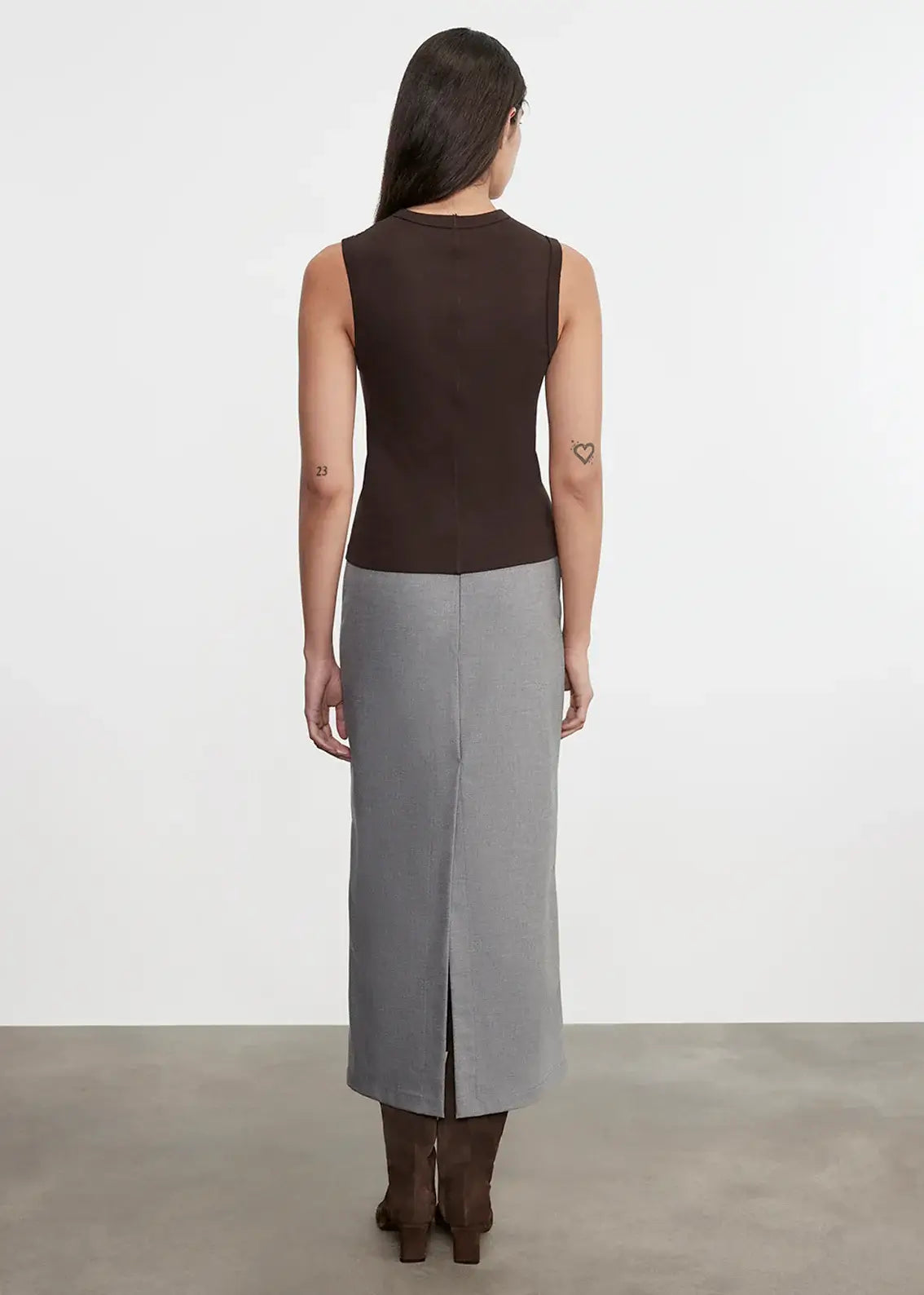 Enza Costa Supima Cotton New Classic Sleeveless Tee in Coffee Bean 