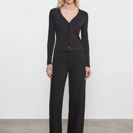 Supima Cotton New Classic V-Neck Cardigan | Gunmetal