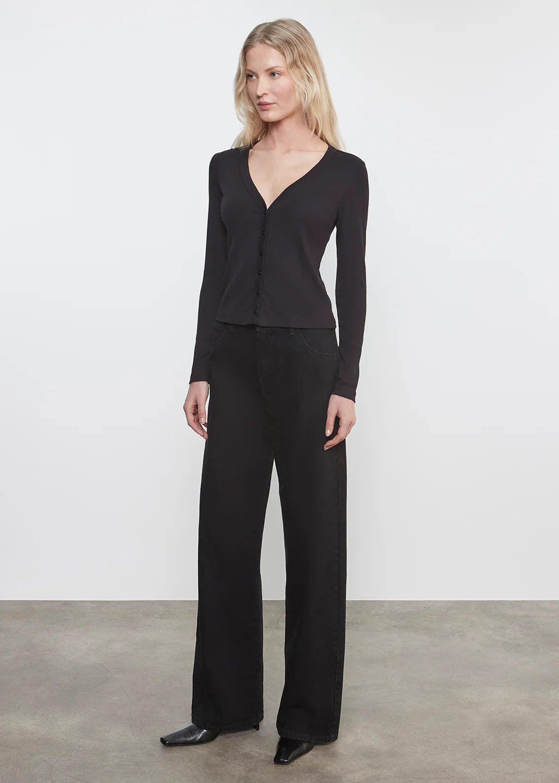 Supima Cotton New Classic V-Neck Cardigan | Gunmetal