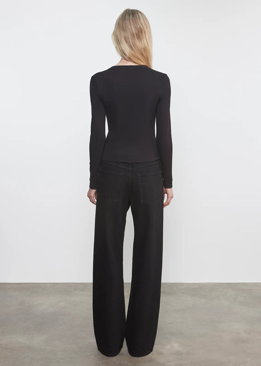 Supima Cotton New Classic V-Neck Cardigan | Gunmetal