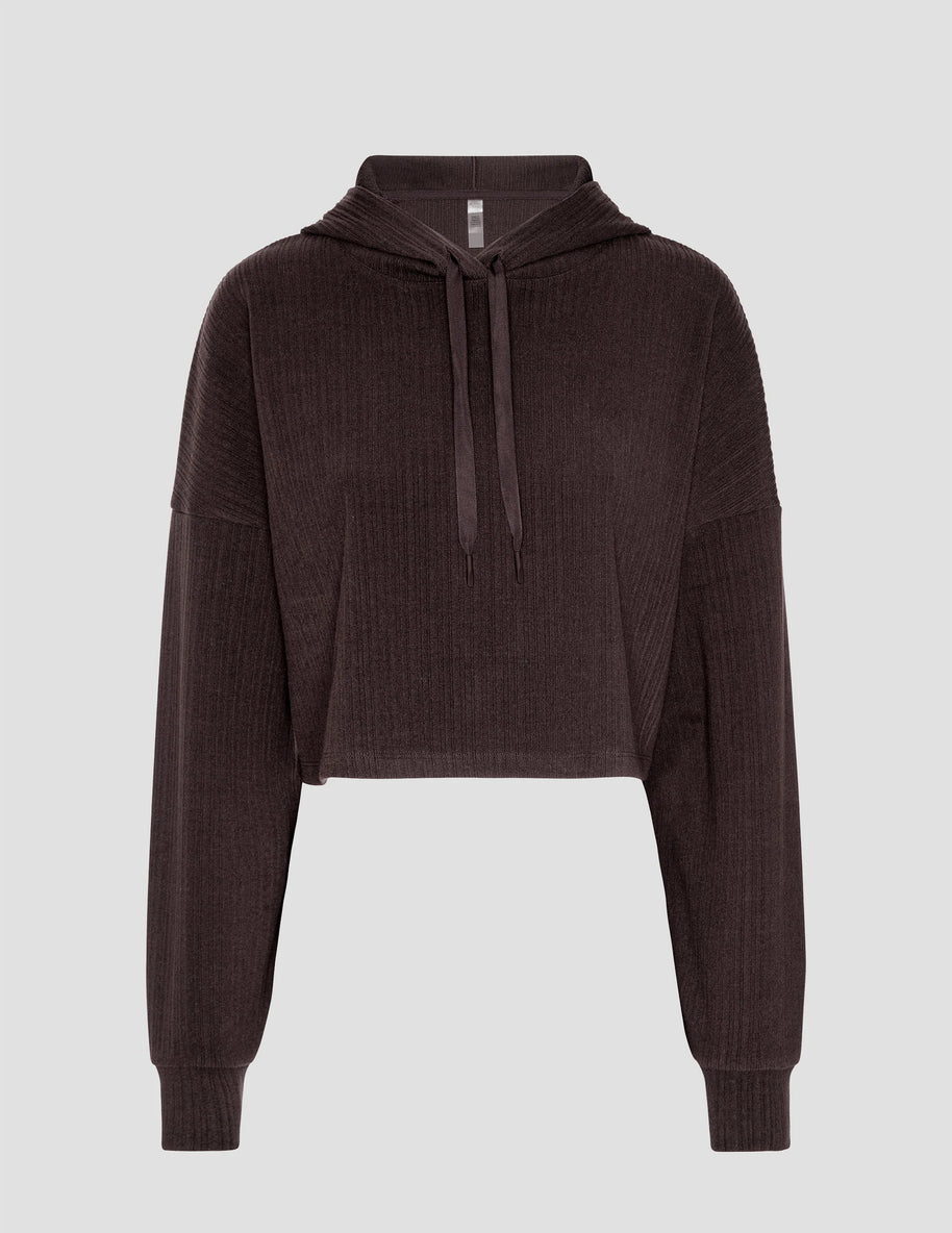 Breathe Easy Ribbed Cropped Hoodie