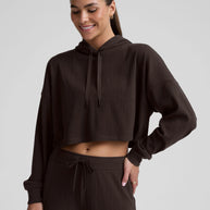 Breathe Easy Ribbed Cropped Hoodie