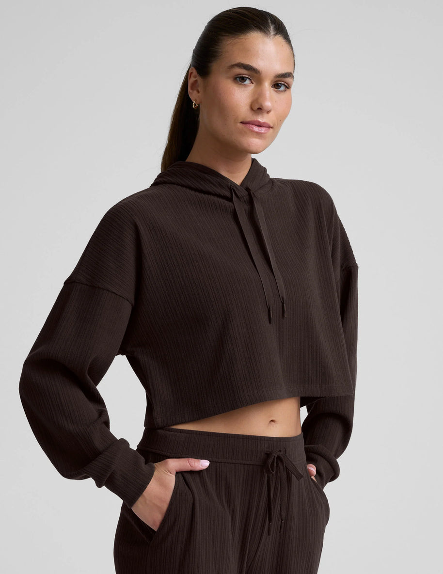 Breathe Easy Ribbed Cropped Hoodie