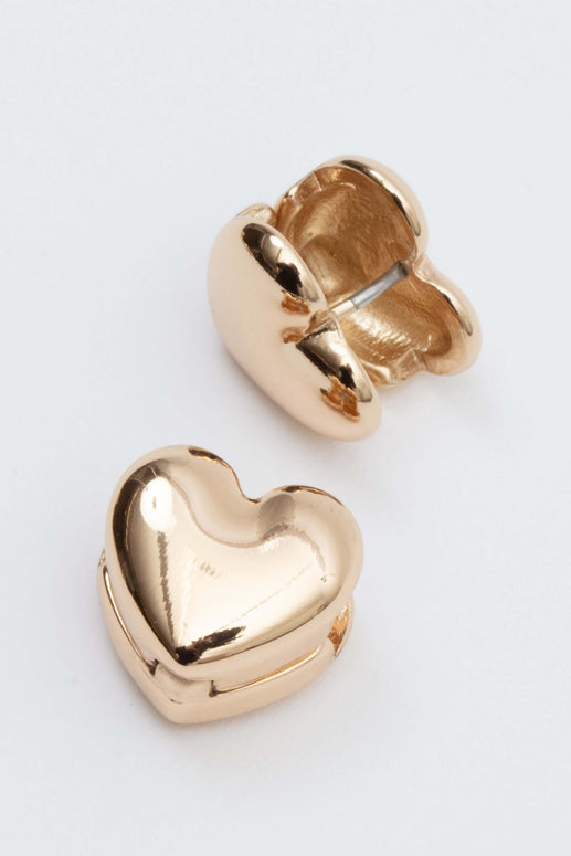 Cora Gold Heart Earrings by Rachel Comey