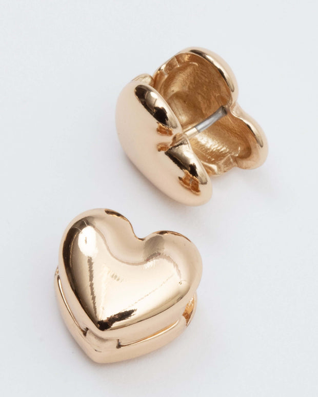 Cora Gold Heart Earrings by Rachel Comey