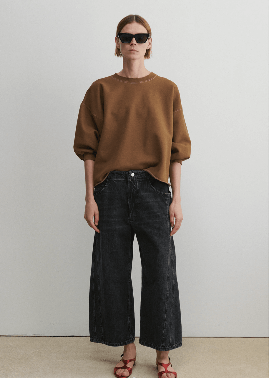 Rachel Comey Fond Sweatshirt in Bronze, Shop Travel Sweatshirt, Chic designer lounge apparel 