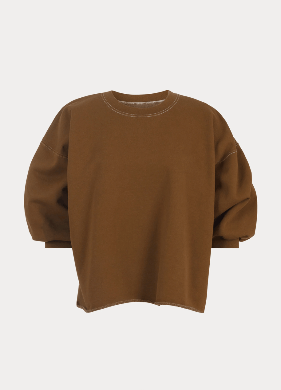 Rachel Comey Fond Sweatshirt in Bronze, Shop Travel Sweatshirt, Chic designer lounge apparel 