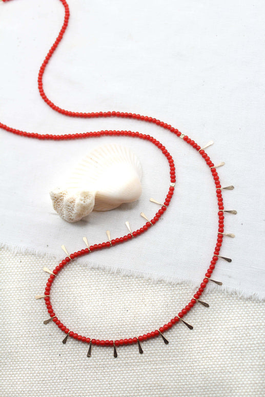 The Swellife Red Komodo Fringe Necklace 