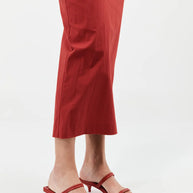 St. Agni Fine Strap Kitten Heel Red