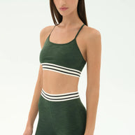 Splits59 Cali Active Rib Bra in Military Heather Green