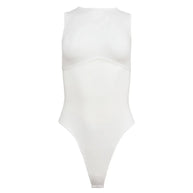 Fleur du Mal Hourglass Rib Bodysuit in Ivory 