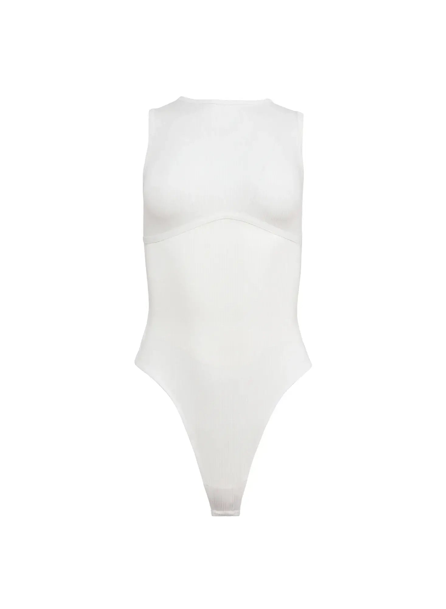 Fleur du Mal Hourglass Rib Bodysuit in Ivory 
