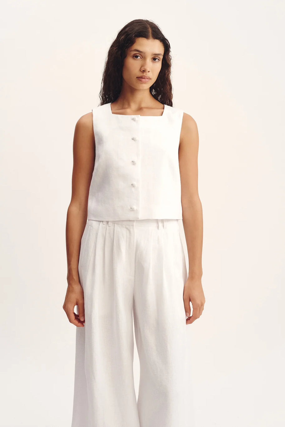 Posse Rio Top in Ivoy, Linen White Top