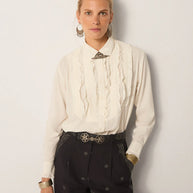 Maison Hotel Rodolfo Belt Black Belt Silver Buckle Western Style Belt 