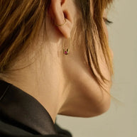 Loren Stewart Cirque Safety Pin Earring with Rubies 