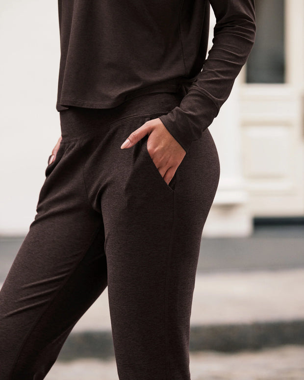 Spacedye Midi Jogger | Dark Chocolate Heather