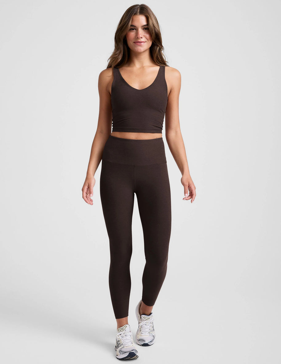 Spacedye Caught In The Midi High Waisted Legging | Dark Chocolate Heather