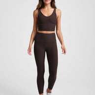 Spacedye Caught In The Midi High Waisted Legging | Dark Chocolate Heather