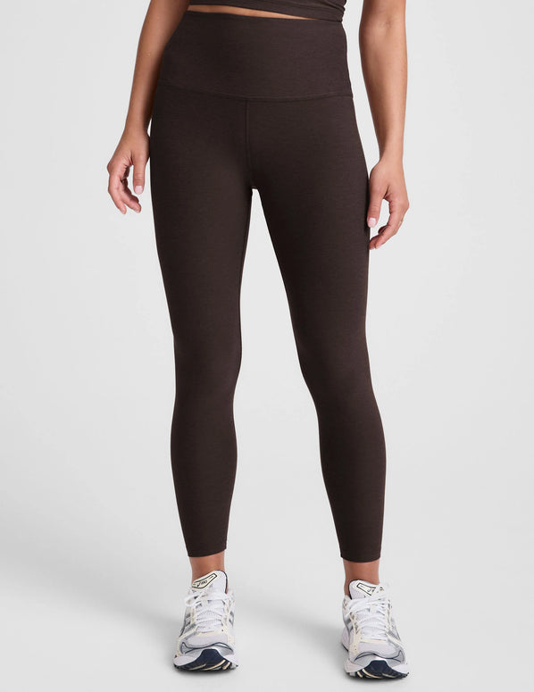 Spacedye Caught In The Midi High Waisted Legging | Dark Chocolate Heather