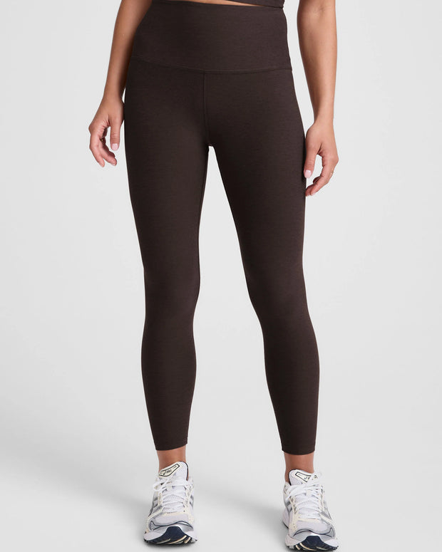 Spacedye Caught In The Midi High Waisted Legging | Dark Chocolate Heather
