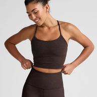 Spacedye Slim Racerback Cropped Tank | Dark Chocolate Heather