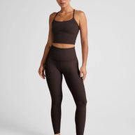 Spacedye Slim Racerback Cropped Tank | Dark Chocolate Heather