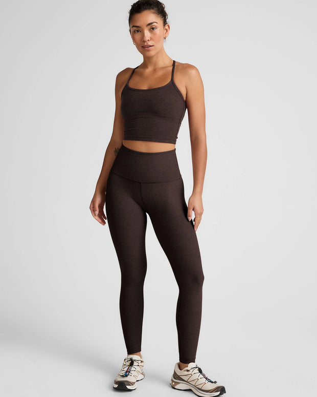 Spacedye Slim Racerback Cropped Tank | Dark Chocolate Heather