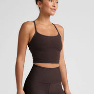 Spacedye Slim Racerback Cropped Tank | Dark Chocolate Heather