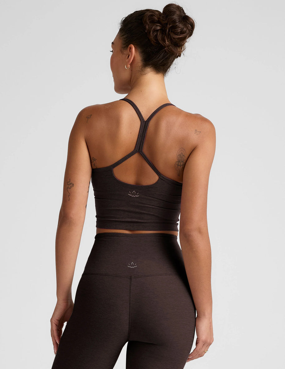 Spacedye Slim Racerback Cropped Tank | Dark Chocolate Heather