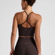 Spacedye Slim Racerback Cropped Tank | Dark Chocolate Heather