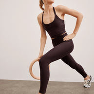 Spacedye Caught In The Midi High Waisted Legging | Dark Chocolate Heather