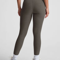 Spacedye Caught in the midi high waisted legging in true heather grey, grey workout leggings 