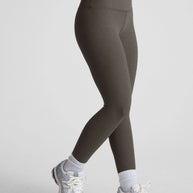 Spacedye Caught in the midi high waisted legging in true heather grey, grey workout leggings 