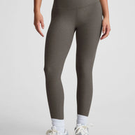 Spacedye Caught in the midi high waisted legging in true heather grey, grey workout leggings 