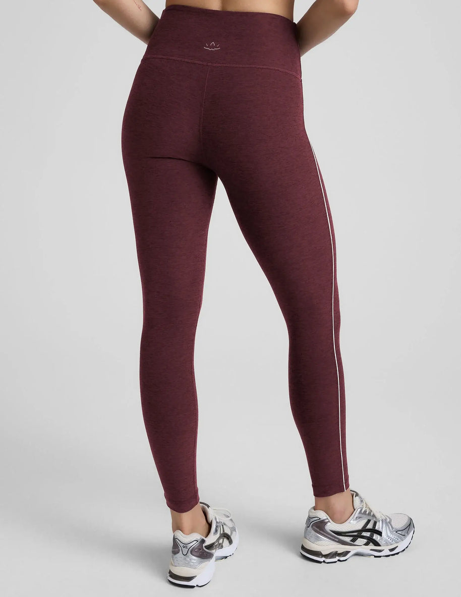 Beyond Yoga Spacedye Ready Midi Legging in Midnight Burgundy Heather 