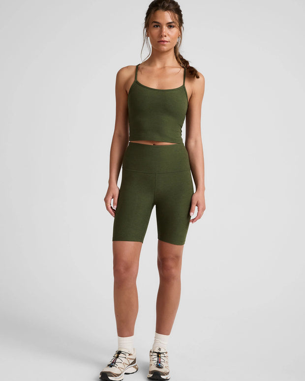 Spacedye Slim Racerback Cropped Tank | Army Green