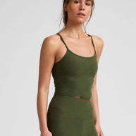 Spacedye Slim Racerback Cropped Tank | Army Green