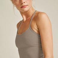 Spacedye Slim Racerback Cropped Tank | Birch Heather