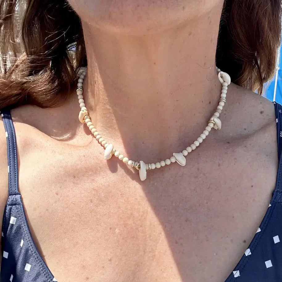 By Lilla Seashell Beaded Necklace 