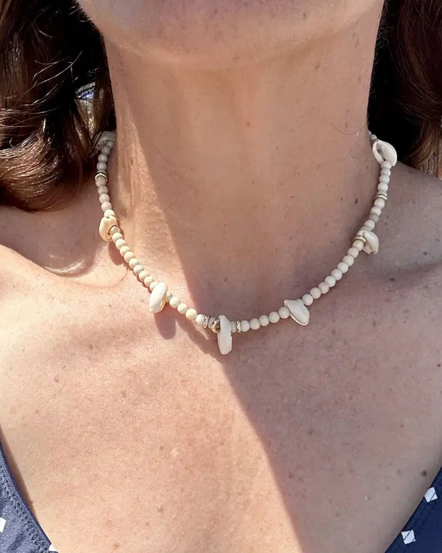By Lilla Seashell Beaded Necklace 