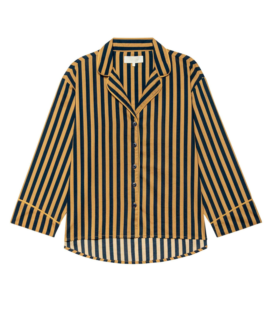 The Pajama Shirt in Club Stripe The Great 