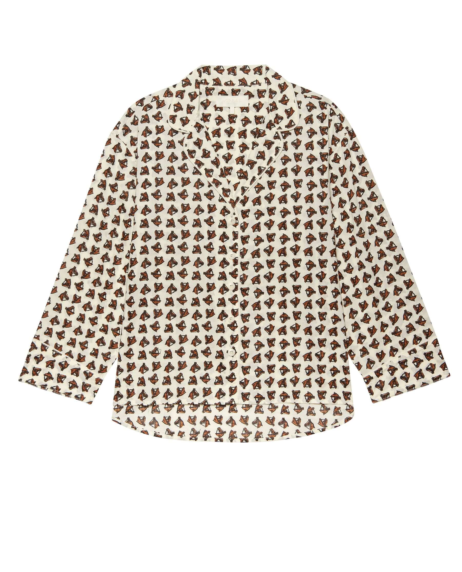 The Pajama Shirt | Cream Horse Medallion Print
